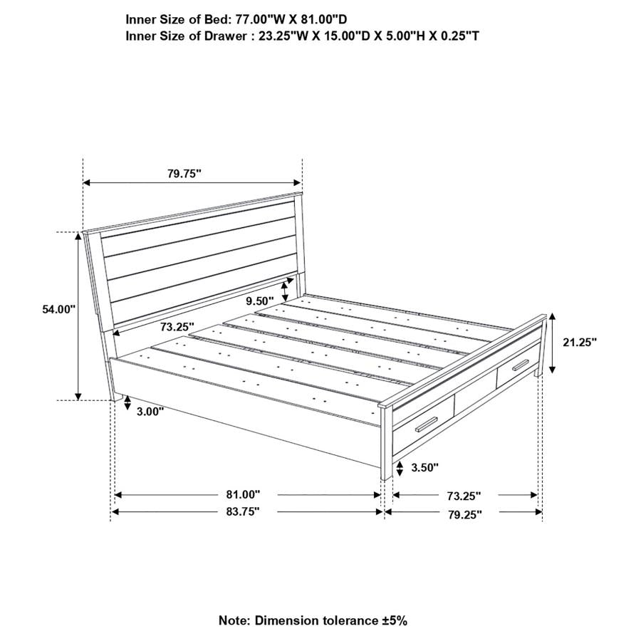 Woodmont Brown Eastern King Storage Bed - MyWaynesHome #