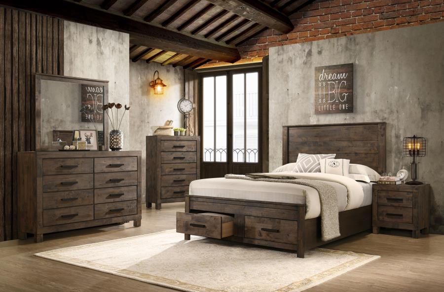 Woodmont Brown Eastern King Storage Bed - MyWaynesHome #