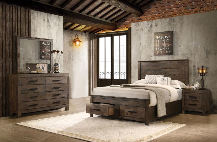 Woodmont Brown Queen Bed 4 Pc Set - MyWaynesHome #