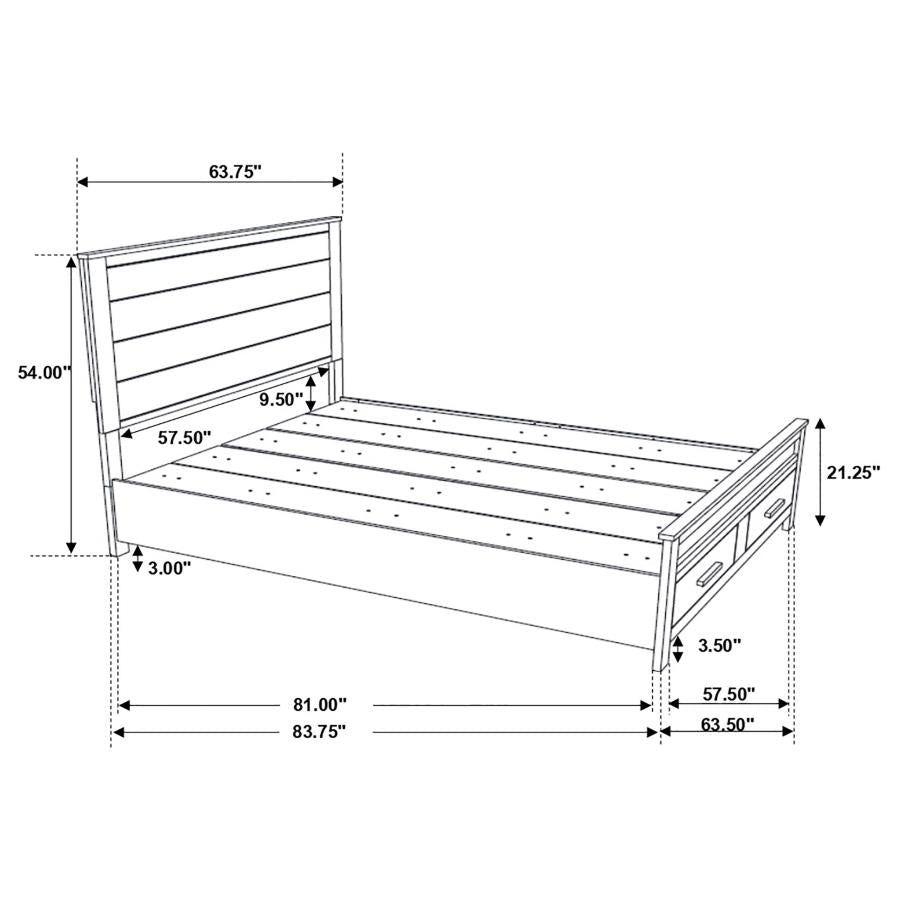Woodmont Brown Queen Bed 4 Pc Set - MyWaynesHome #