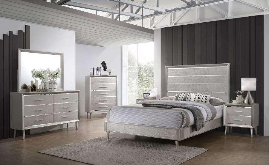 Ramon Silver Queen Bed - MyWaynesHome #