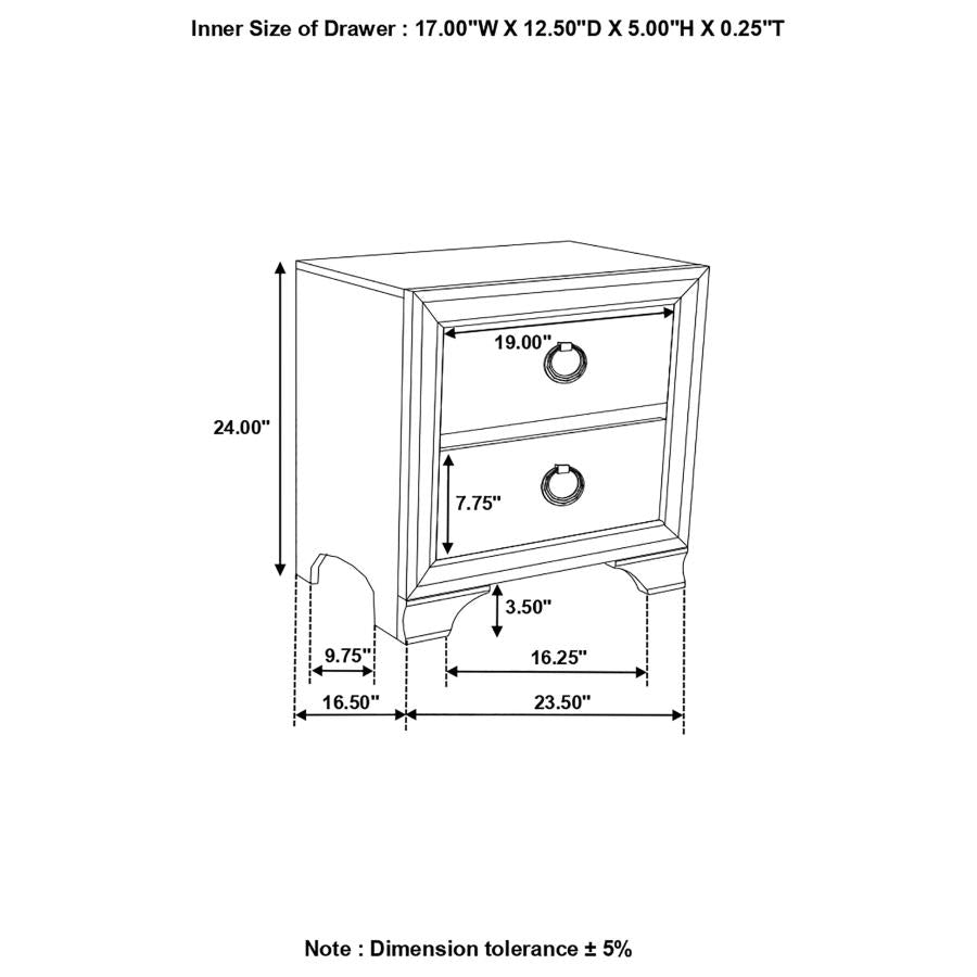 Salford Silver Nightstand - MyWaynesHome #