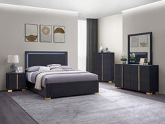 Marceline Black Full Bed 5 Pc Set - MyWaynesHome #