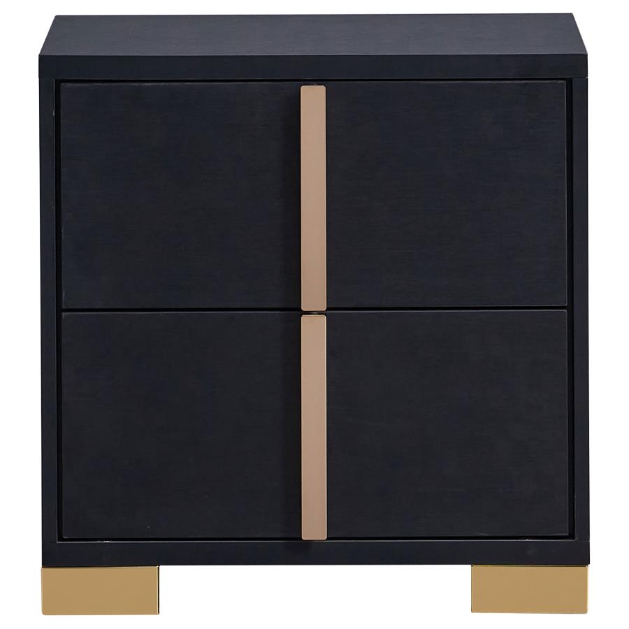 Marceline Black Eastern King Bed 4 Pc Set - MyWaynesHome #
