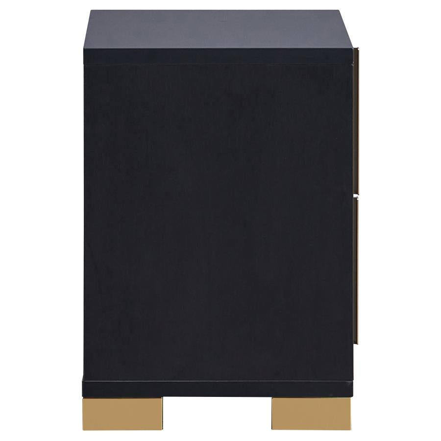 Marceline Black Eastern King Bed 4 Pc Set - MyWaynesHome #