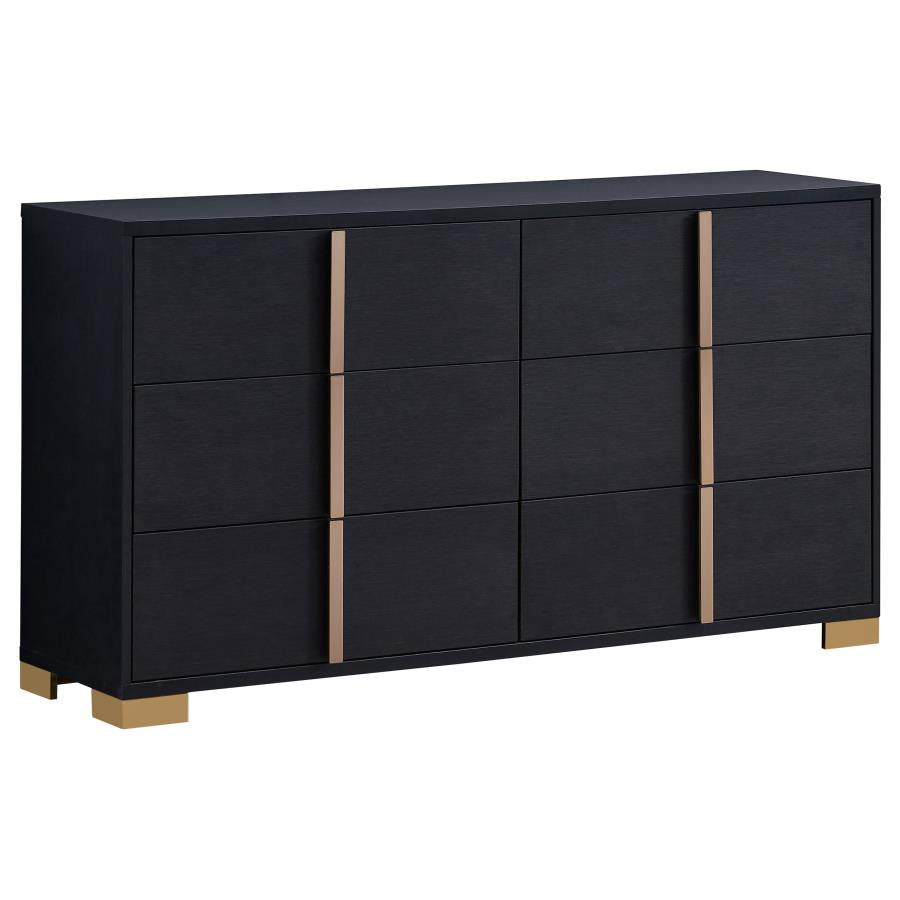 Marceline Black Eastern King Bed 4 Pc Set - MyWaynesHome #
