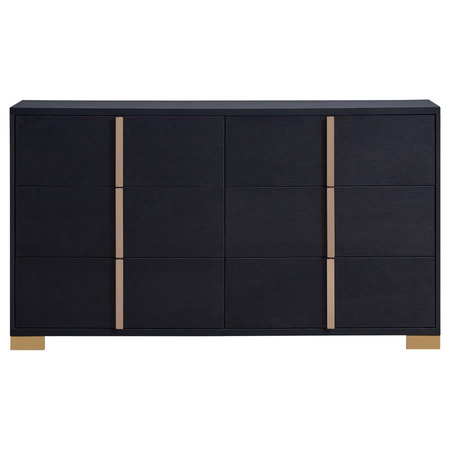 Marceline Black Eastern King Bed 4 Pc Set - MyWaynesHome #
