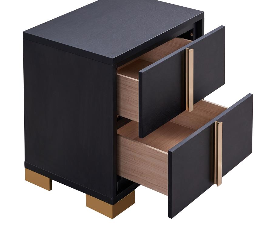 Marceline Black Eastern King Bed 4 Pc Set - MyWaynesHome #