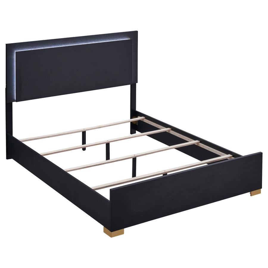 Marceline Black Queen Bed 4 Pc Set - MyWaynesHome #