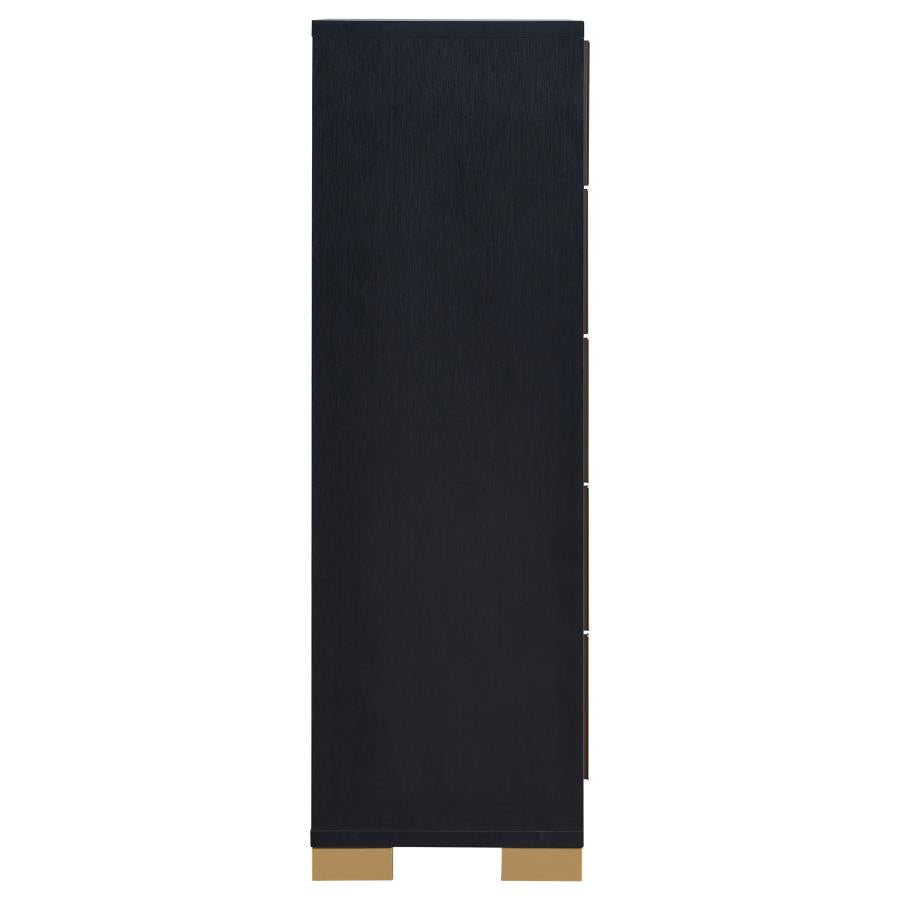 Marceline Black Twin Bed 5 Pc Set - MyWaynesHome #