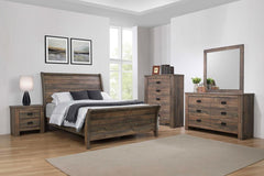 Frederick Brown Eastern King Bed 5 Pc Set - MyWaynesHome #