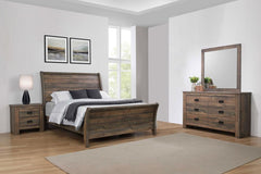 Frederick Brown Queen Bed 4 Pc Set - MyWaynesHome #