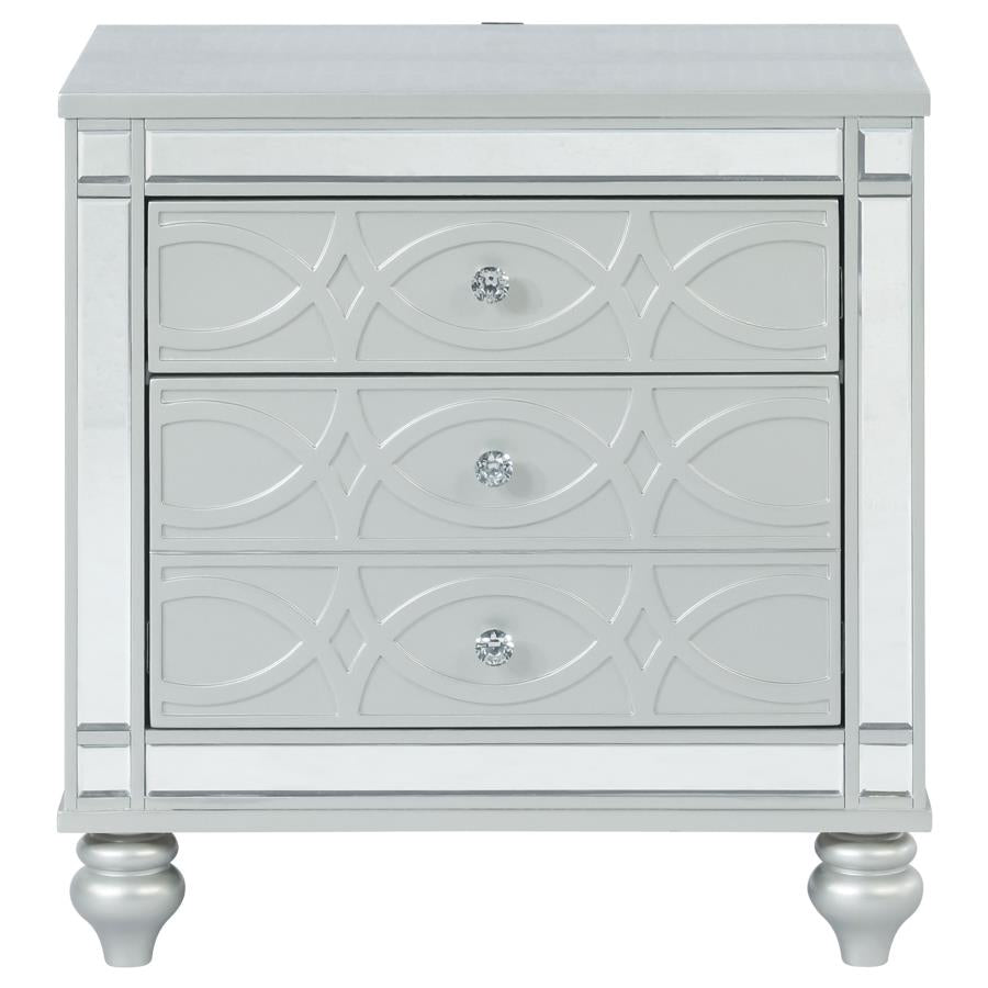 Gunnison Silver California King Bed 4 Pc Set - MyWaynesHome #