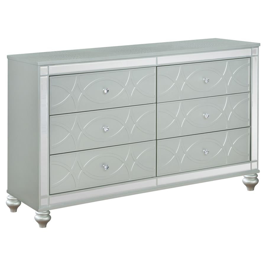 Gunnison Silver Queen Bed 4 Pc Set - MyWaynesHome #