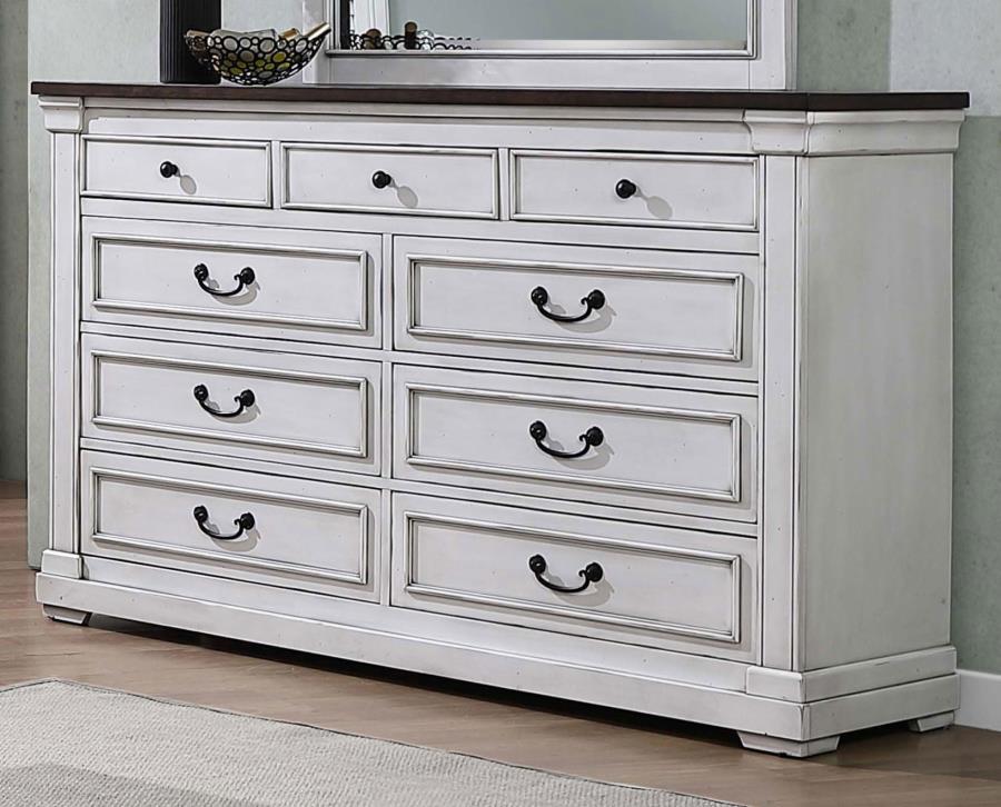 Hillcrest 9-Drawer Dresser Dark Rum and White | Coaster Hillcrest 9-Drawer Dresser Dark Rum and White | Coaster