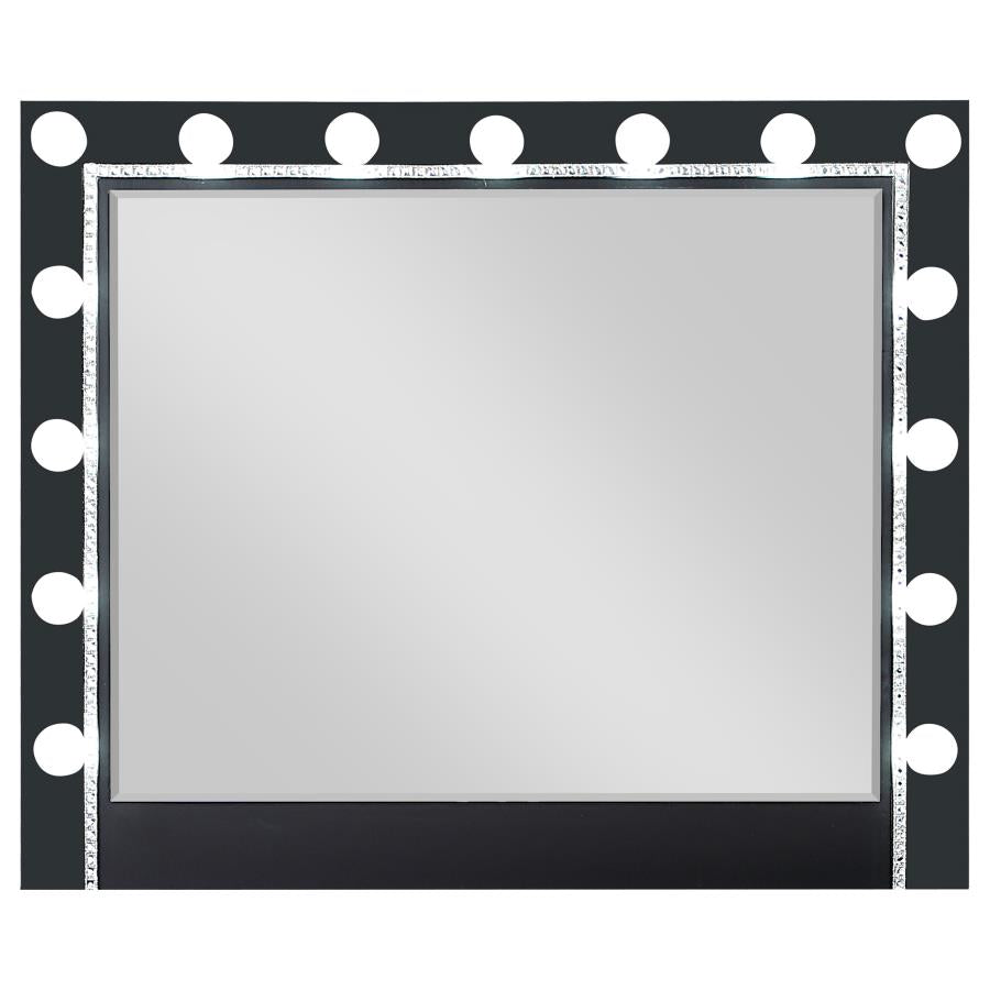 Coaster Eleanor Black Rectangular Mirror With Light Coaster Eleanor Black Rectangular Mirror With Light