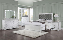 Eleanor White California King Bed 5 Pc Set - MyWaynesHome #