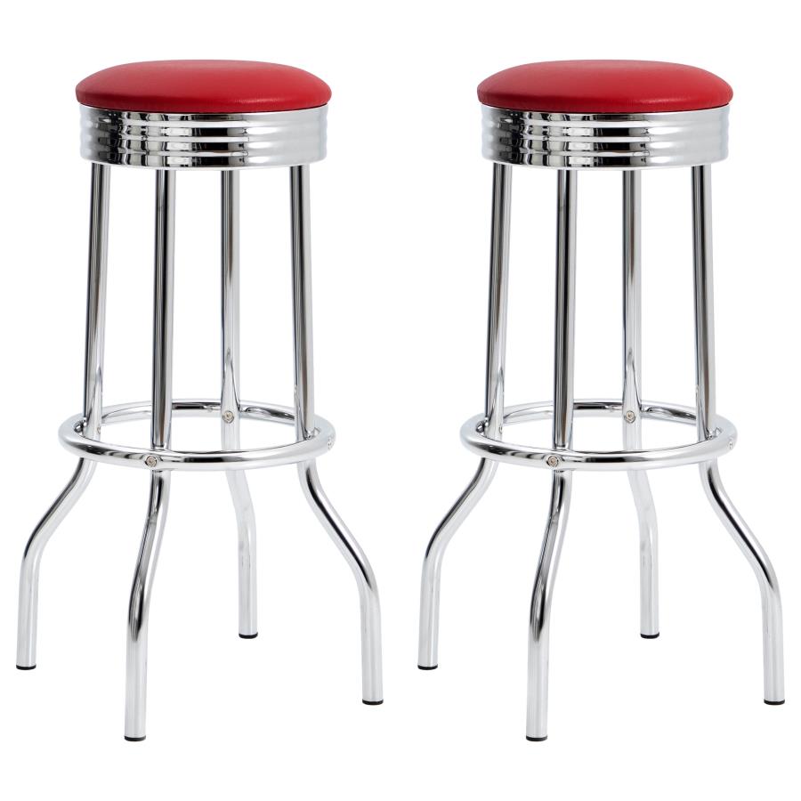 Theodore Red Swivel Bar Stool - MyWaynesHome #