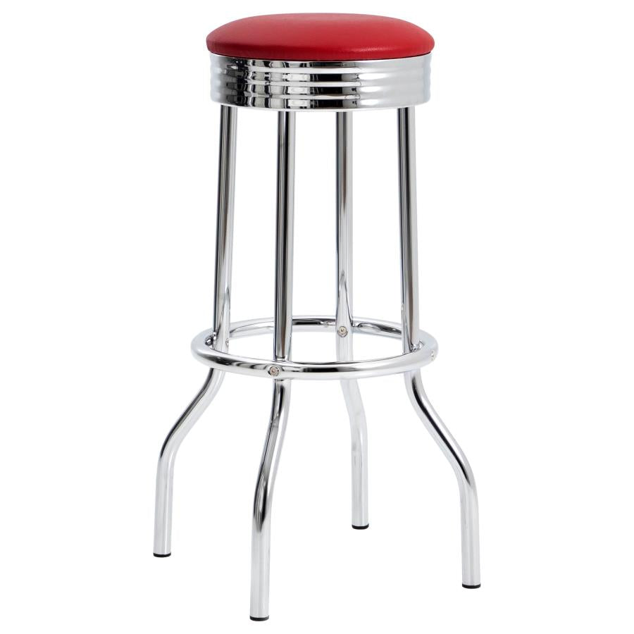 Theodore Red Swivel Bar Stool - MyWaynesHome #