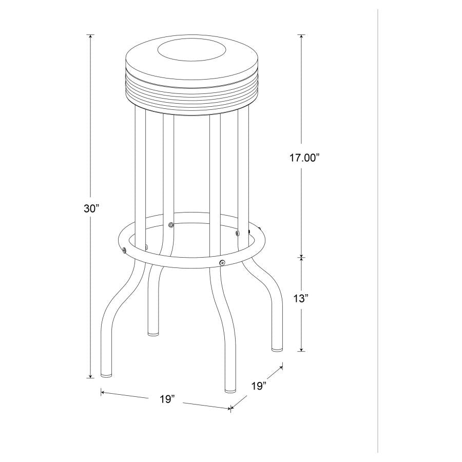 Theodore Red Swivel Bar Stool - MyWaynesHome #