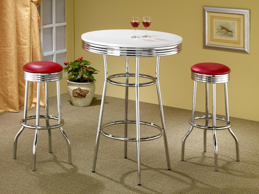 Theodore Red Swivel Bar Stool - MyWaynesHome #