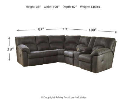 Tambo 2-Piece Sectional with Recliner - MyWaynesHome #