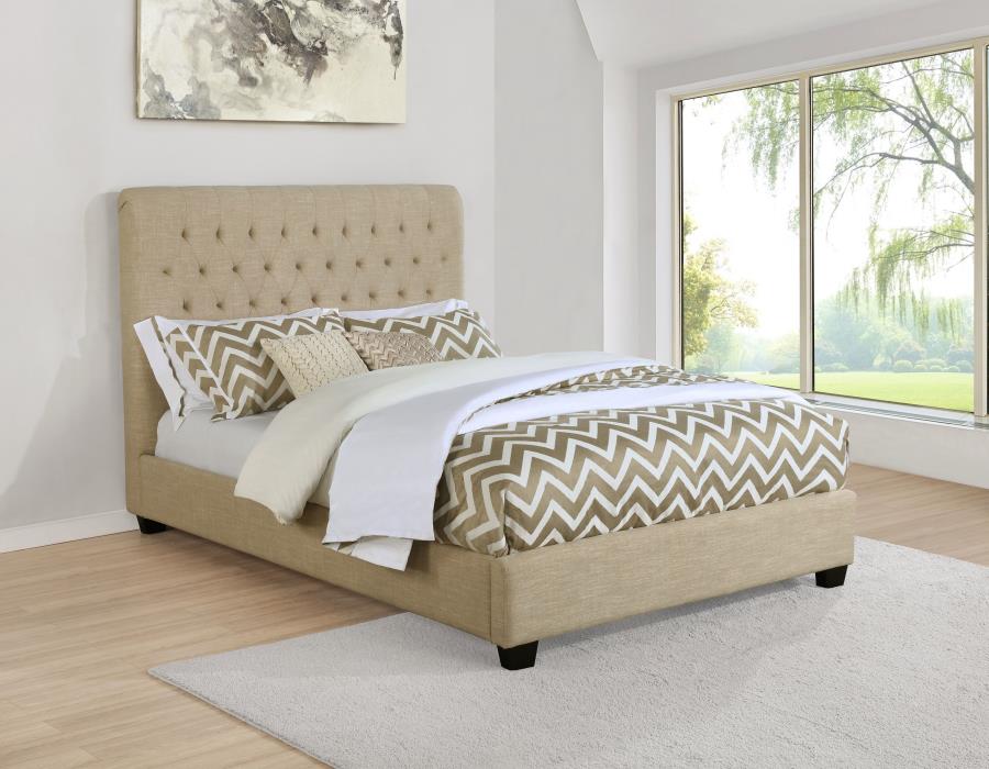 Chloe Beige Queen Bed - MyWaynesHome #