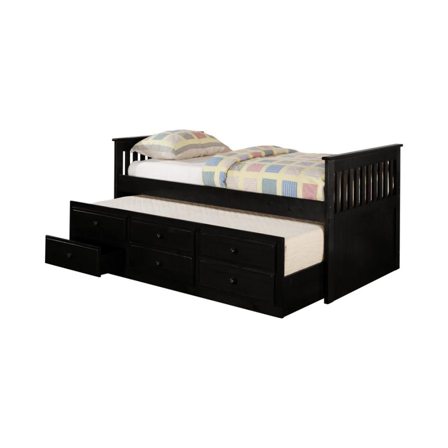 Rochford Black Twin Daybed W/ Trundle - MyWaynesHome #