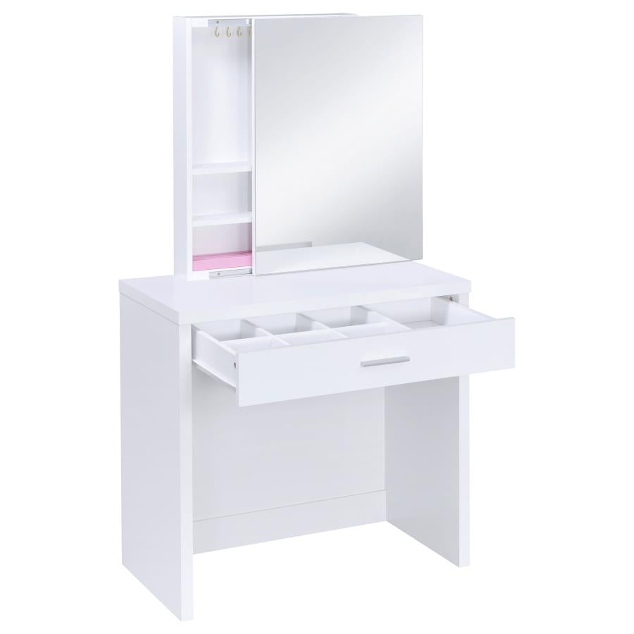 Harvey White Vanity Table & Mirror - MyWaynesHome #