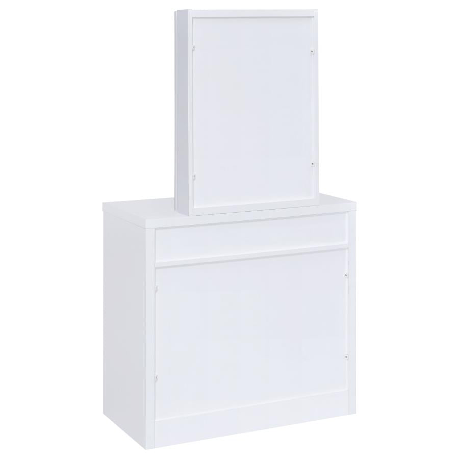 Harvey White Vanity Table & Mirror - MyWaynesHome #