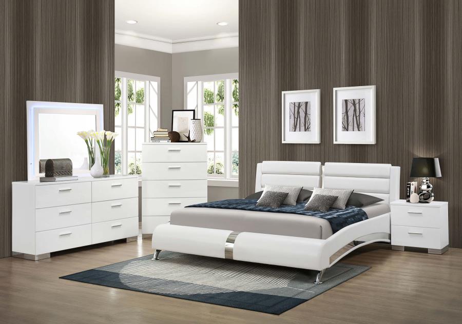 Jeremaine White Queen Bed 5 Pc Set - MyWaynesHome #