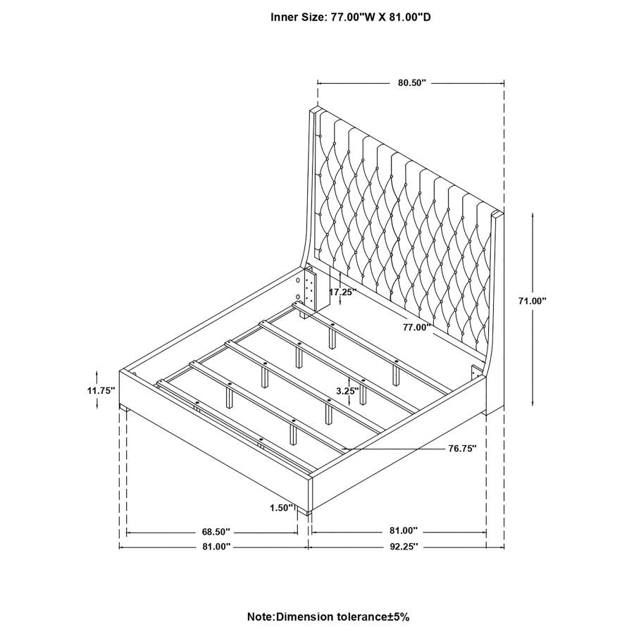 Camille Grey Eastern King Bed - MyWaynesHome #