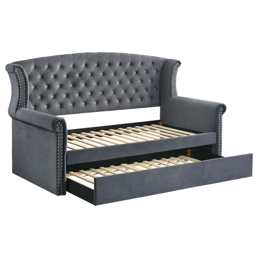 Scarlett Grey Twin Daybed W/ Trundle - MyWaynesHome #