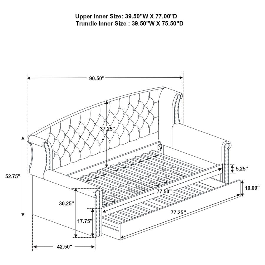 Scarlett Black Twin Daybed W/ Trundle - MyWaynesHome #