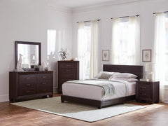 Dorian Brown Eastern King Bed 4 Pc Set - MyWaynesHome #