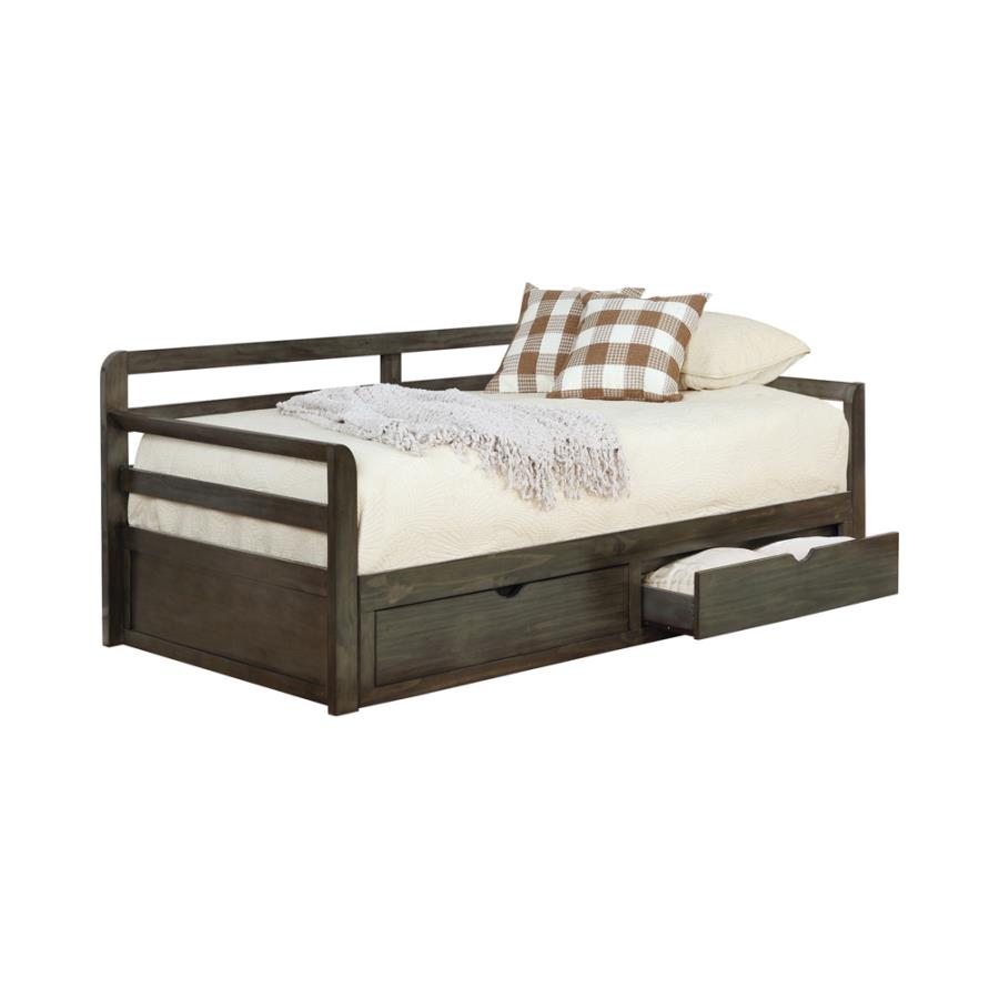 Sorrento Grey Twin Xl Daybed W/ Extension Trundle - MyWaynesHome #