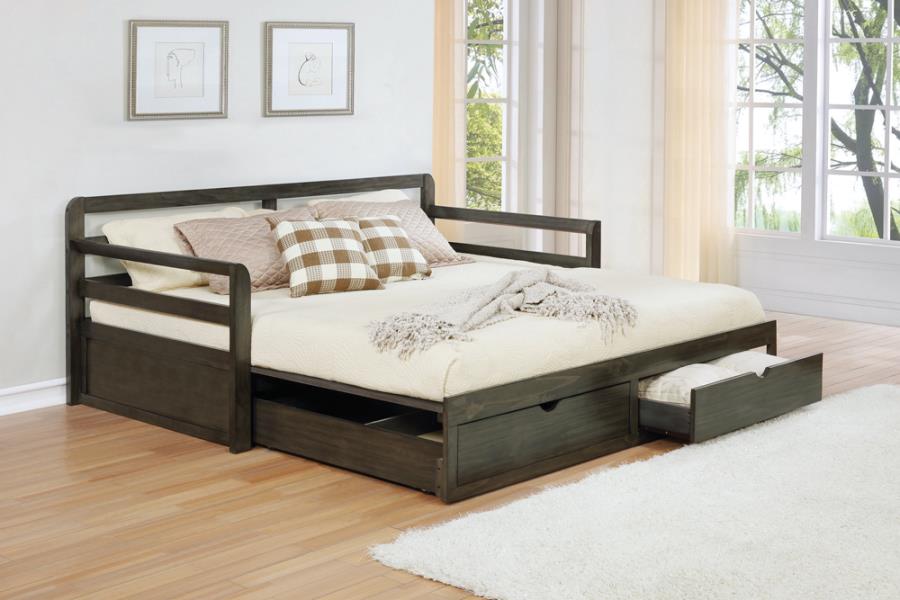 Sorrento Grey Twin Xl Daybed W/ Extension Trundle - MyWaynesHome #