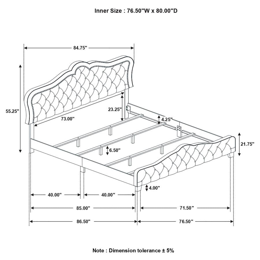 Bella Grey Eastern King Bed - MyWaynesHome #