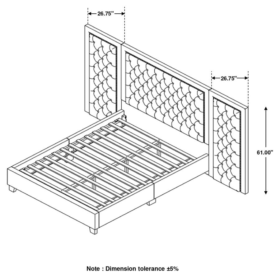 Hailey Black California King Bed W/ Wing Panel - MyWaynesHome #