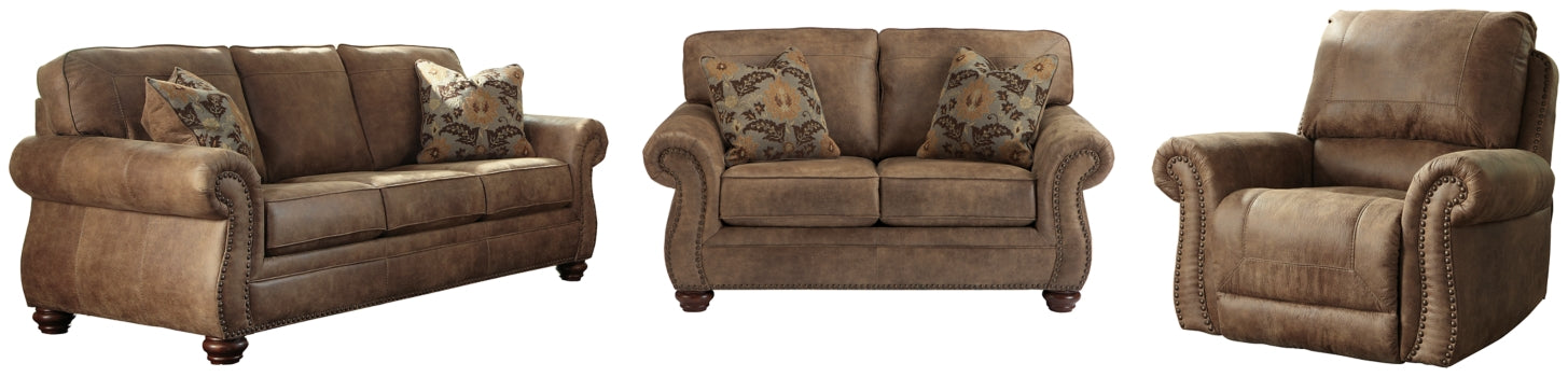 Larkinhurst Sofa and Loveseat with Recliner - MyWaynesHome #