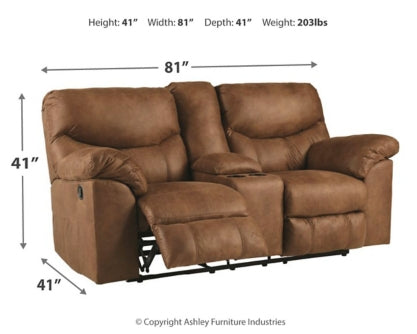 Boxberg Reclining Loveseat with Console - MyWaynesHome #