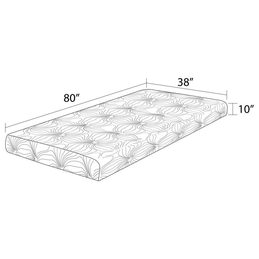 Key White 10" Twin Extra Long Memory Foam Mattress - MyWaynesHome #