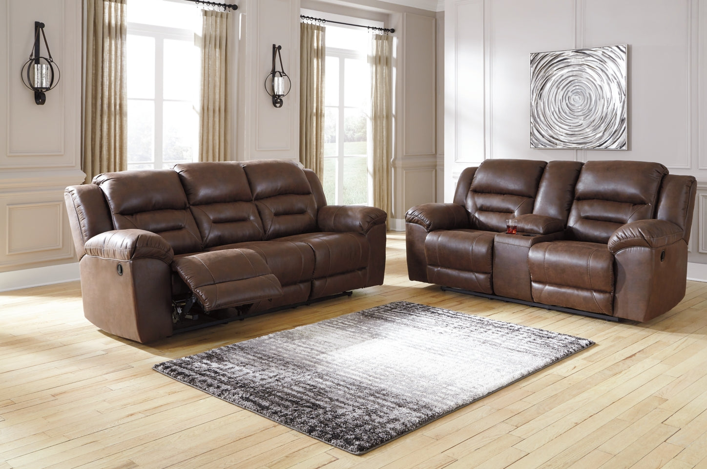 Stoneland Power Reclining Sofa and Loveseat - MyWaynesHome #