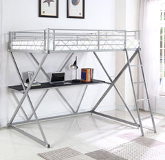 Hyde Silver Full Workstation Loft Bed - MyWaynesHome #