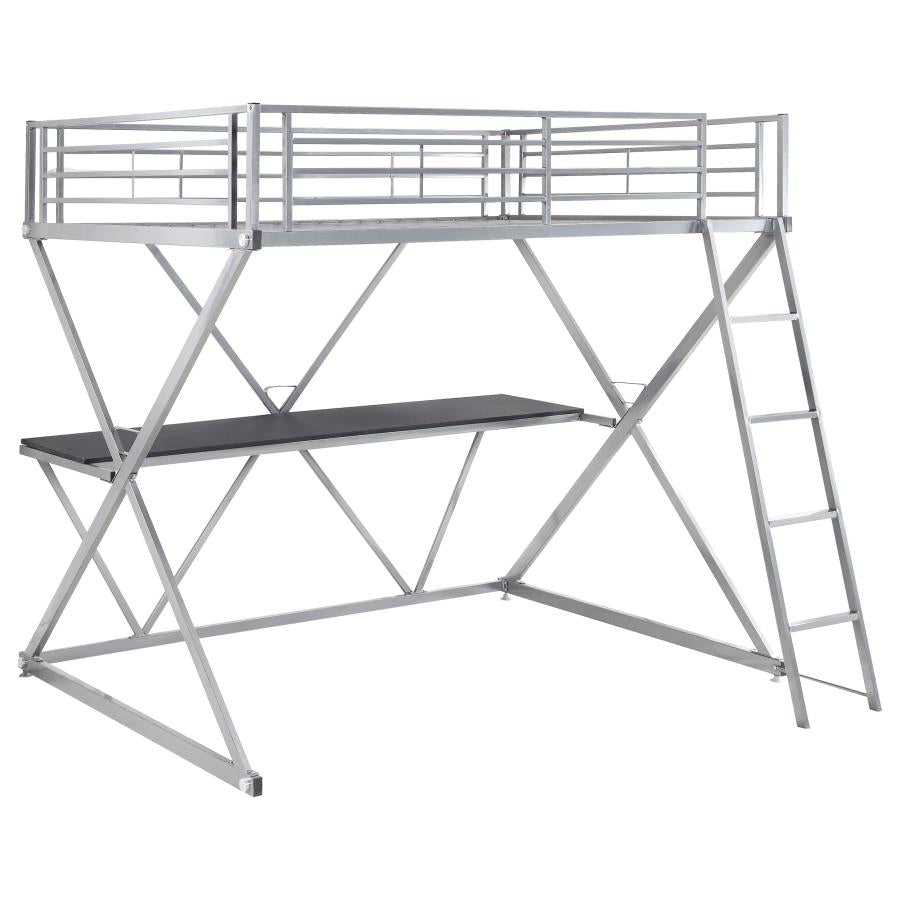 Hyde Silver Full Workstation Loft Bed - MyWaynesHome #