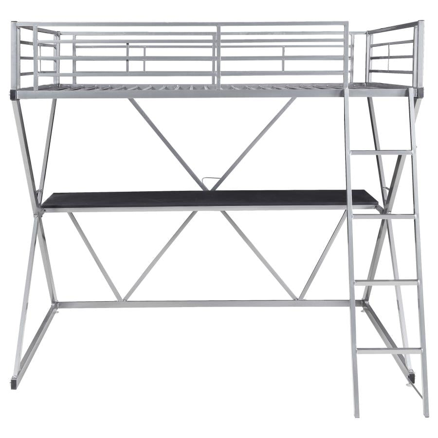 Hyde Silver Full Workstation Loft Bed - MyWaynesHome #