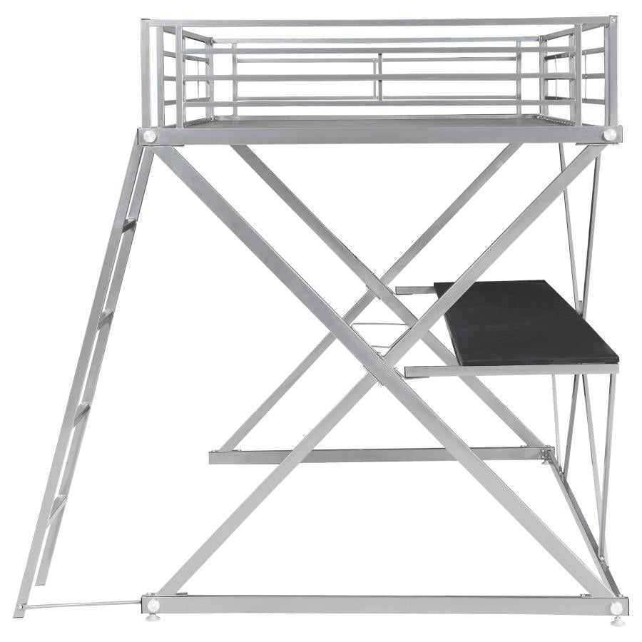 Hyde Silver Full Workstation Loft Bed - MyWaynesHome #