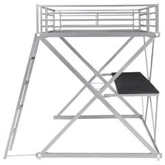 Hyde Silver Full Workstation Loft Bed - MyWaynesHome #