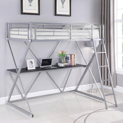 Hyde Silver Twin Workstation Loft Bed - MyWaynesHome #