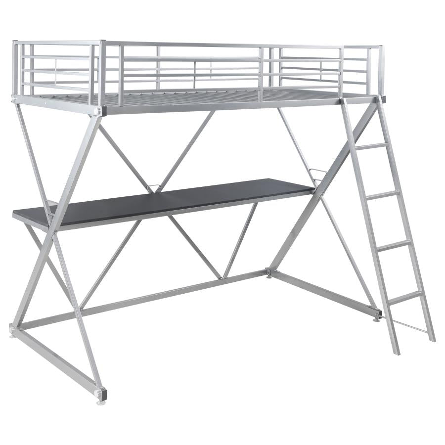 Hyde Silver Twin Workstation Loft Bed - MyWaynesHome #